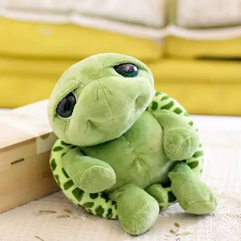 Yeni Sevimli Süper Yeşil Büyük Gözler Dolması Kaplumbağa Kaplumbağa Hayvan Peluş Bebek Oyuncak Çocuk Hediyeler Doldurulmuş Hayvanlar Peluş Hayvanlar