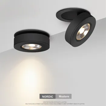 Ince Tavan lambası Kısılabilir LED Downlight 5W 7W 10W 12W Yuvarlak Gömme Lamba Katlanabilir ve 360 derece dönebilen LED Spot Aydınlatma