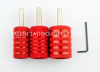Yeni Varış Marka Yeni Kırmızı Alüminyum Dövme Sapları 3 adet/grup 35mm,30mm,25mm Yeşil PVD Dövme Makinesi için