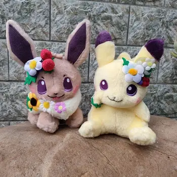 20CM TAKARA TOMY Pokémon Pikachu peluş oyuncak Pokemon Paskalya Çelenk Eevee Bebek Yetişkin Çocuklar İçin doğum günü hediyesi