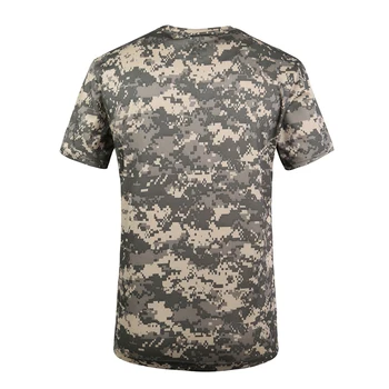 Açık Savaş Kamuflaj T-Shirt Erkekler Yaz Çabuk Kuruyan Kısa Kollu Tee Üstleri Erkek Askeri Taktik Savaş Spor T-Shirt
