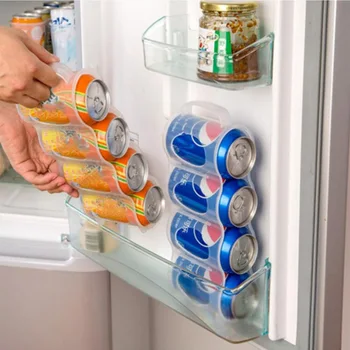 4 Delik Bira Organizatör Buzdolabı Soda içme şişesi Tutucu Soğutma Mutfak saklama kutusu Yerden tasarruf sağlayan Mutfak Aksesuarları